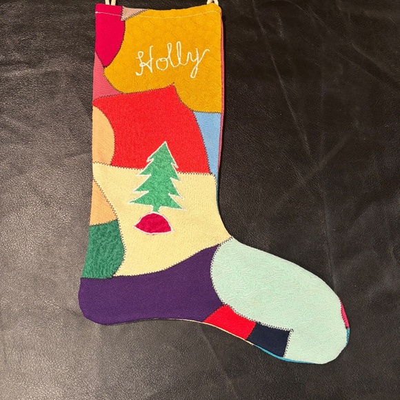 Vintage Early 1970's Handmade Patchwork Christmas Stocking - Picture 4 of 6